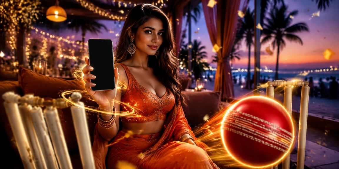 Goa player enjoying online rummy amidst beach scenery